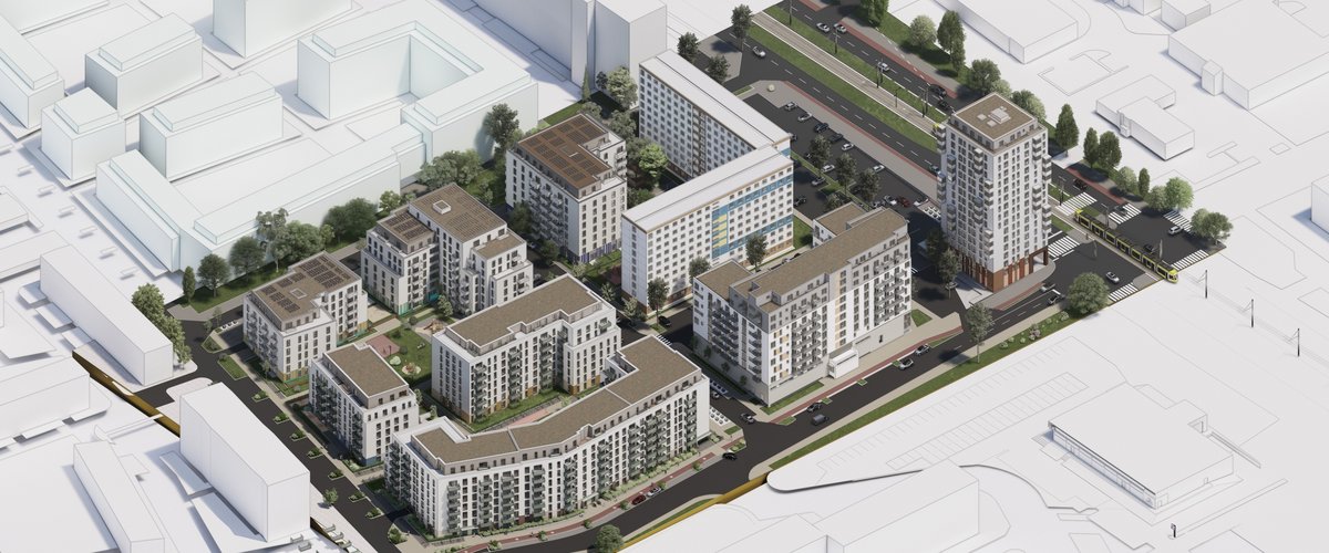 Projektentwicklung: Allee der Kosmonauten, Blick von Südost