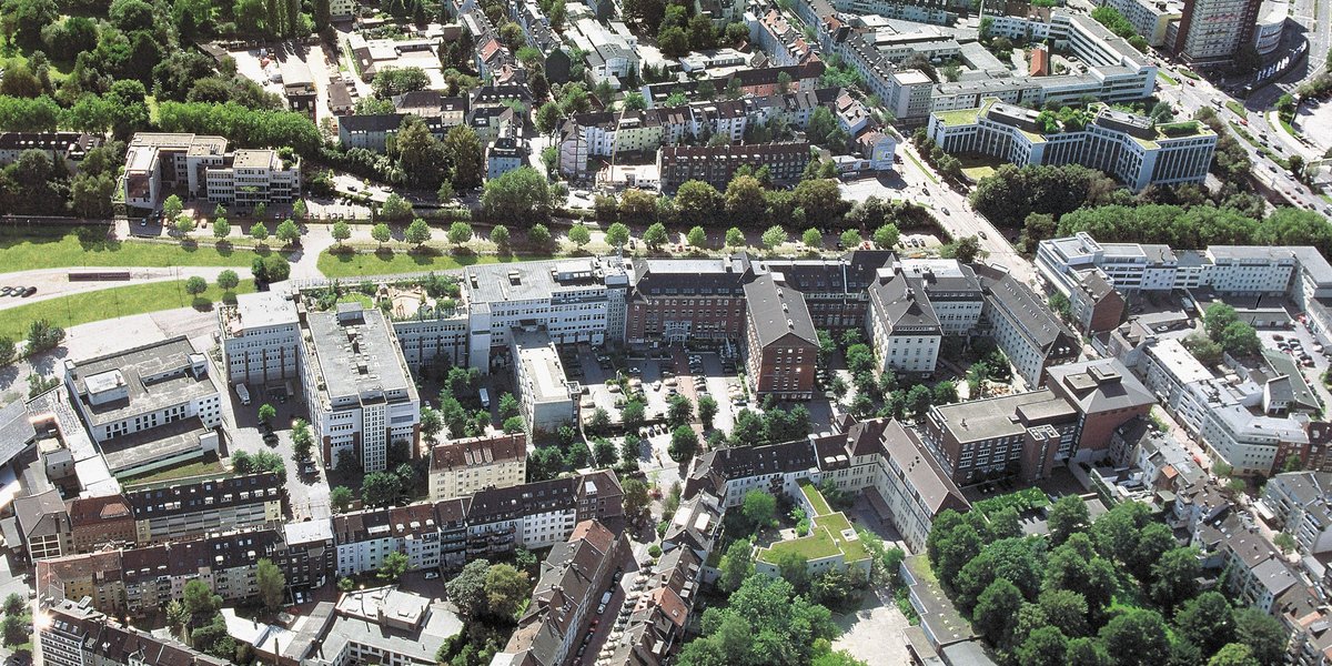 Girardethaus, Luftaufnahme von Norden